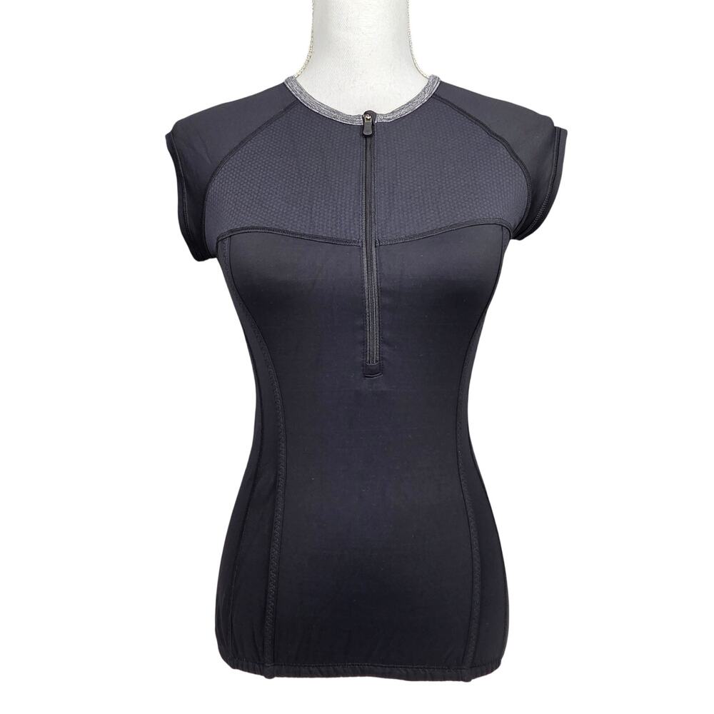 LULULEMON PRESTA JERSEY CYCLING 1/4 ZIP TOP – BLACK – WOMEN’S SIZE 4